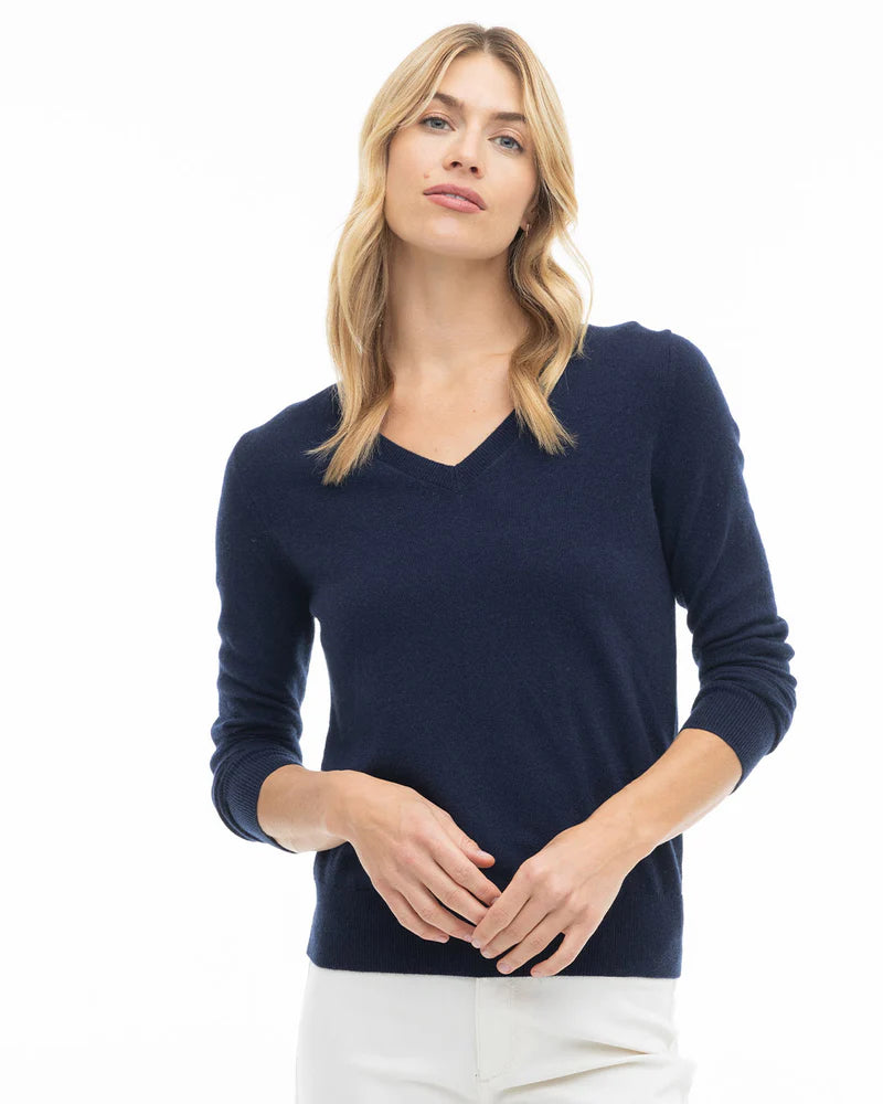 Essential 100% Cashmere V-Neck Sweater — Timeless Luxury with Custom Fit & Embroidery