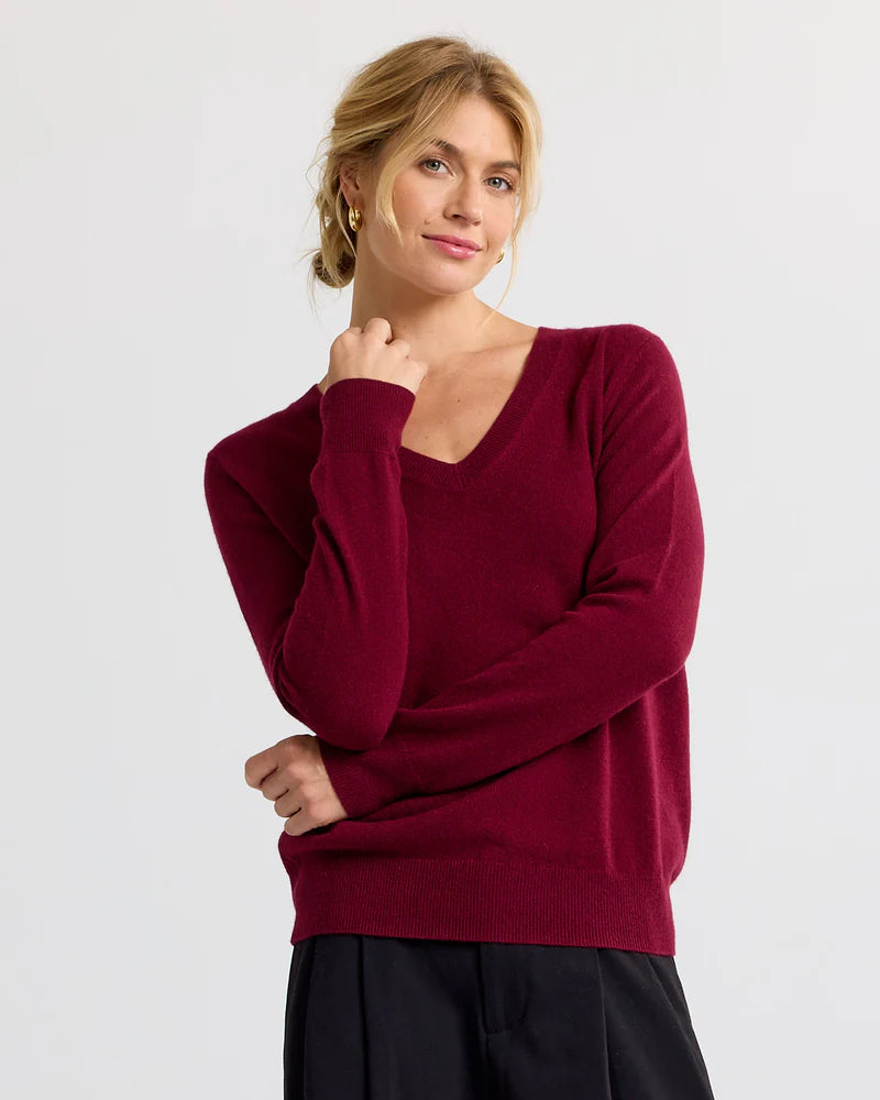 Essential 100% Cashmere V-Neck Sweater — Timeless Luxury with Custom Fit & Embroidery
