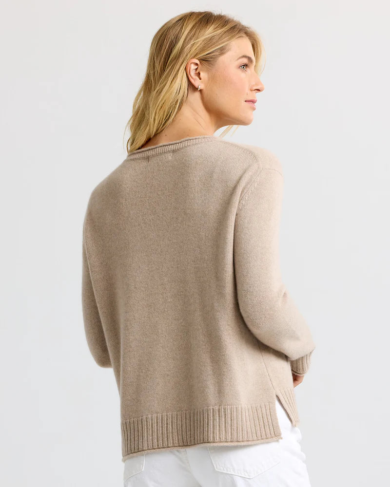 Essential 100% Cashmere Crew Sweater — Everyday Luxury with Custom Fit & Embroidery