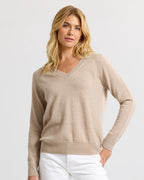 Essential 100% Cashmere V-Neck Sweater — Timeless Luxury with Custom Fit & Embroidery