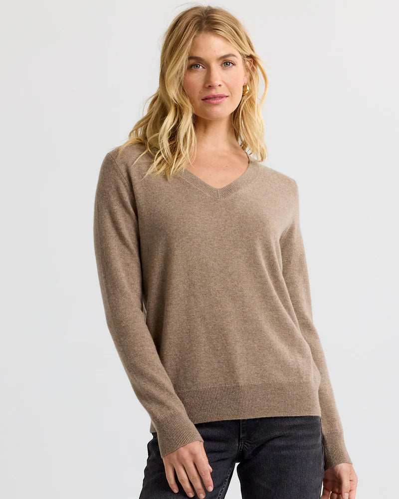 Essential 100% Cashmere V-Neck Sweater — Timeless Luxury with Custom Fit & Embroidery