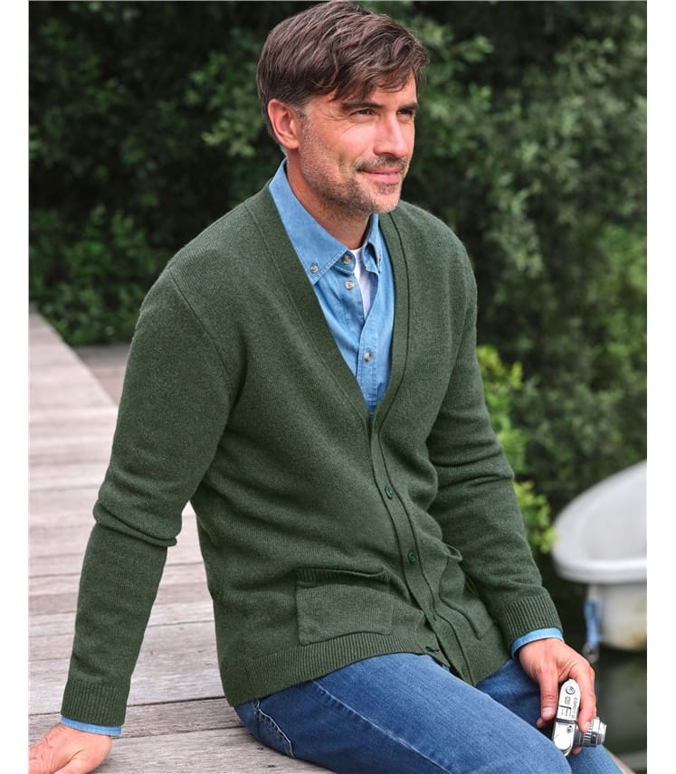 Mens Cashmere V Neck Cardigan