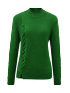 Women's Ribbed Cable Knit 100% Pure Cashmere Sweater - Custom Fit & Embroidery
