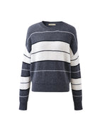 100% Cashmere Women's Striped Crewneck Sweater — Casual, Cozy & Customizable