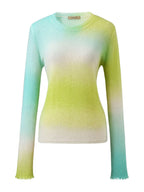 100% Cashmere Gradient Ombre Sweater — Slim Fit, Soft Pastel Fade & Personalized Embroidery