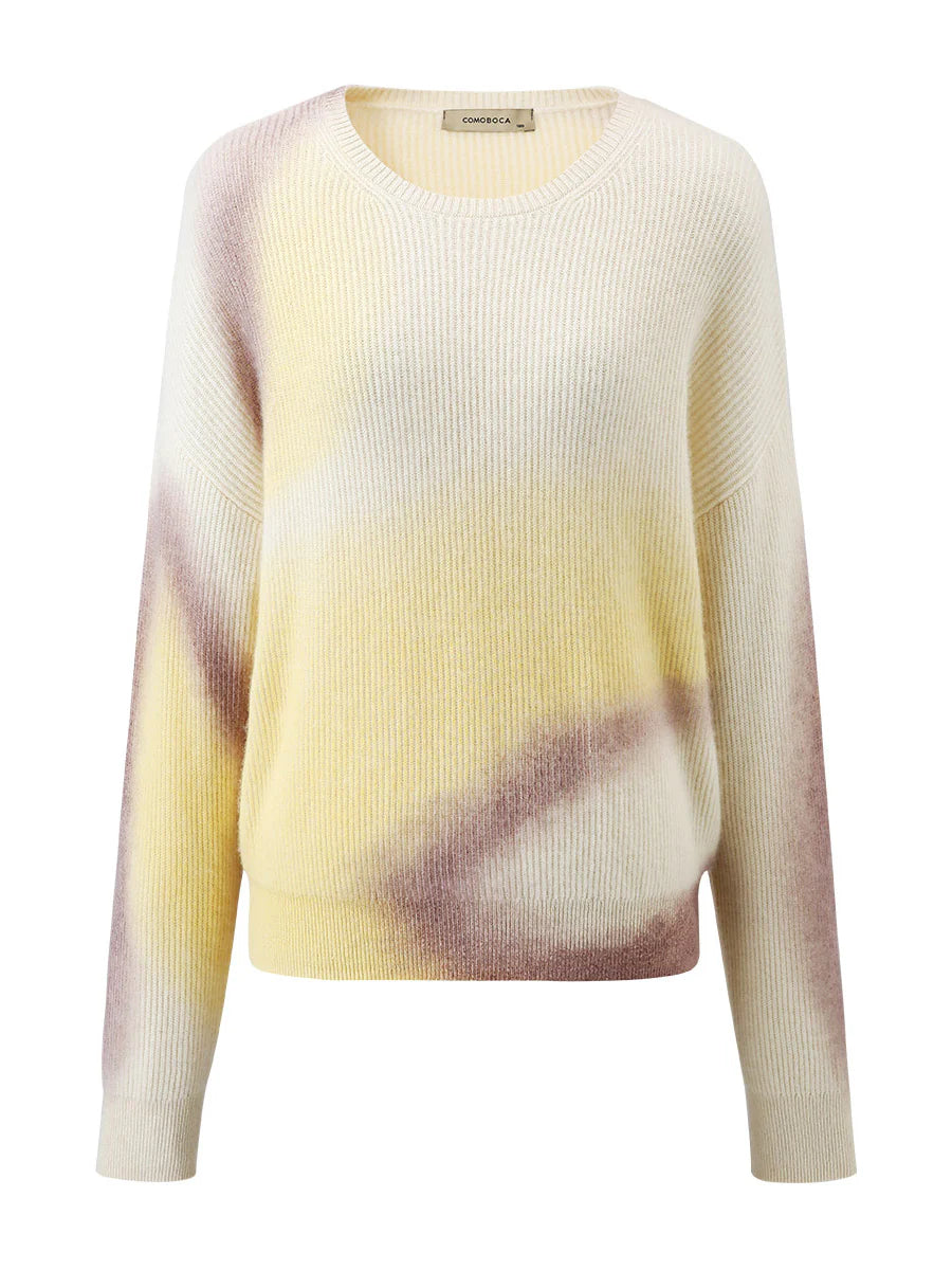 100% Cashmere Women's Gradient Knit Sweater — Soft, Cozy & Modern Design