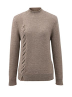 Women's Ribbed Cable Knit 100% Pure Cashmere Sweater - Custom Fit & Embroidery