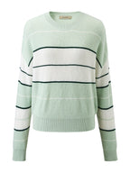 100% Cashmere Women's Striped Crewneck Sweater — Casual, Cozy & Customizable