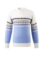 100% Cashmere Kids' Mock Neck Jacquard Sweater