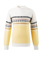 100% Cashmere Kids' Mock Neck Jacquard Sweater