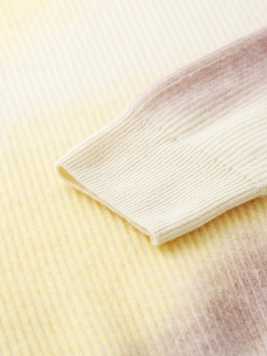 100% Cashmere Women's Gradient Knit Sweater — Soft, Cozy & Modern Design
