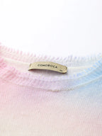 100% Cashmere Gradient Ombre Sweater — Slim Fit, Soft Pastel Fade & Personalized Embroidery