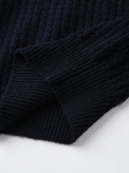 100% Cashmere Women's Mock Neck Sweater — Modern V-Pattern & Relaxed Fit