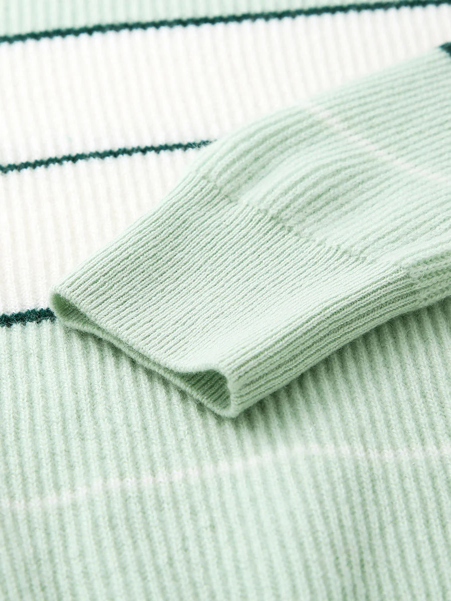 100% Cashmere Women's Striped Crewneck Sweater — Casual, Cozy & Customizable