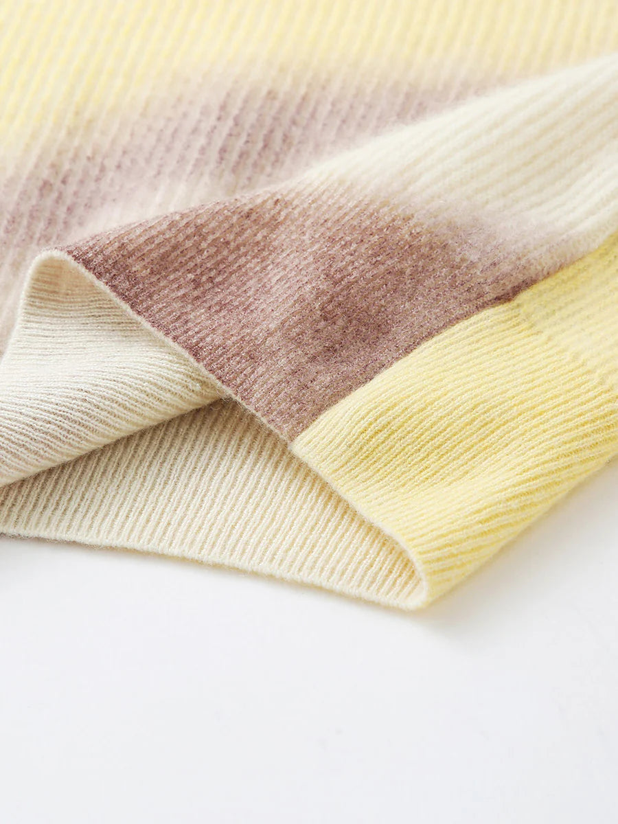100% Cashmere Women's Gradient Knit Sweater — Soft, Cozy & Modern Design