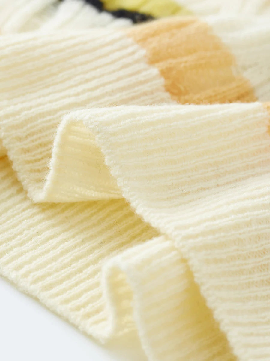 Women's Striped V-Neck 100% Pure Cashmere Sweater - Custom Fit & Embroidery