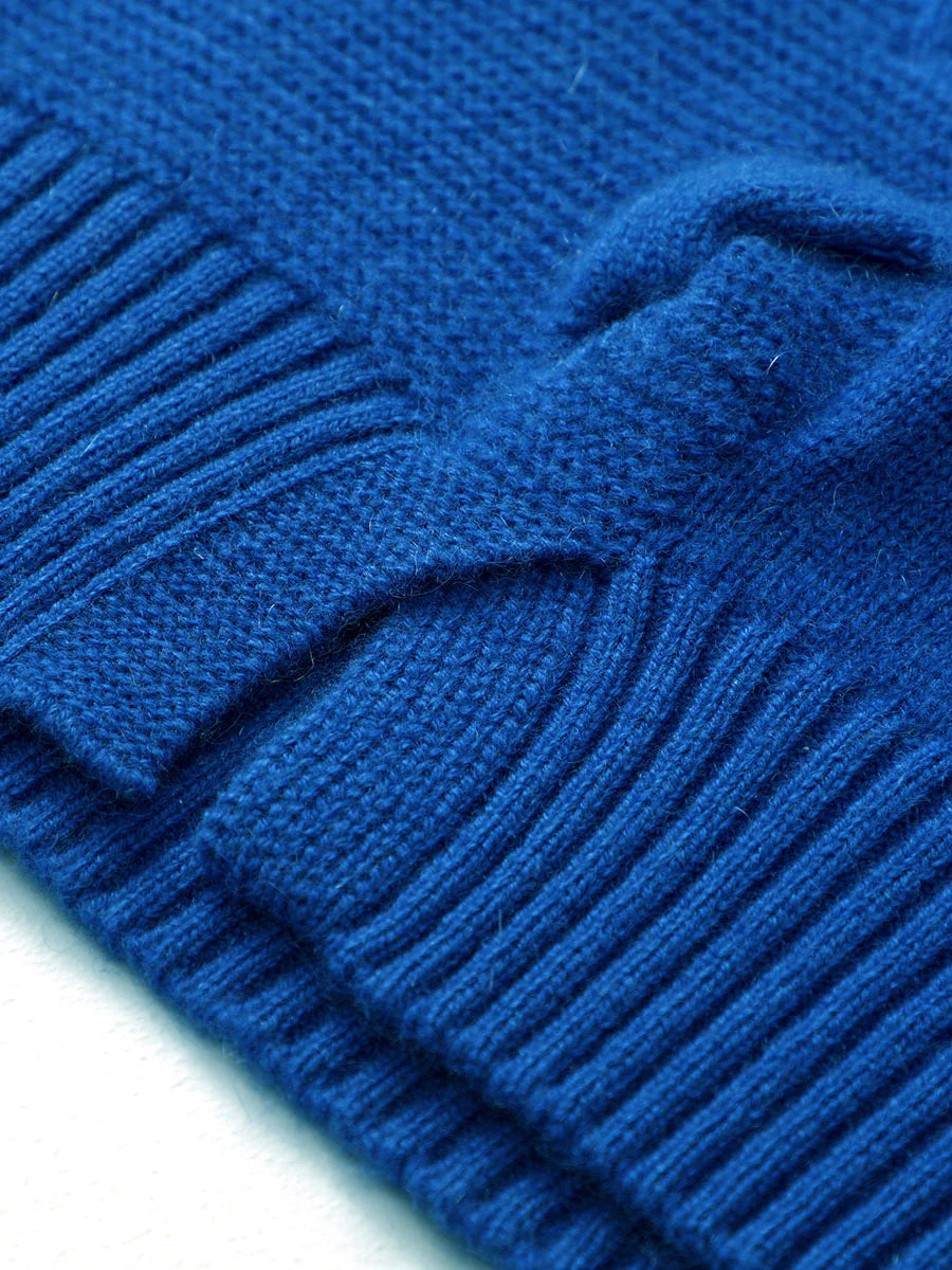 Women's Ribbed Cable Knit 100% Pure Cashmere Sweater - Custom Fit & Embroidery