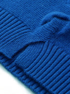 Women's Ribbed Cable Knit 100% Pure Cashmere Sweater - Custom Fit & Embroidery