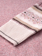 100% Cashmere Women's Cozy Pink Knit Sweater — Elegant Cable Knit & Relaxed Fit