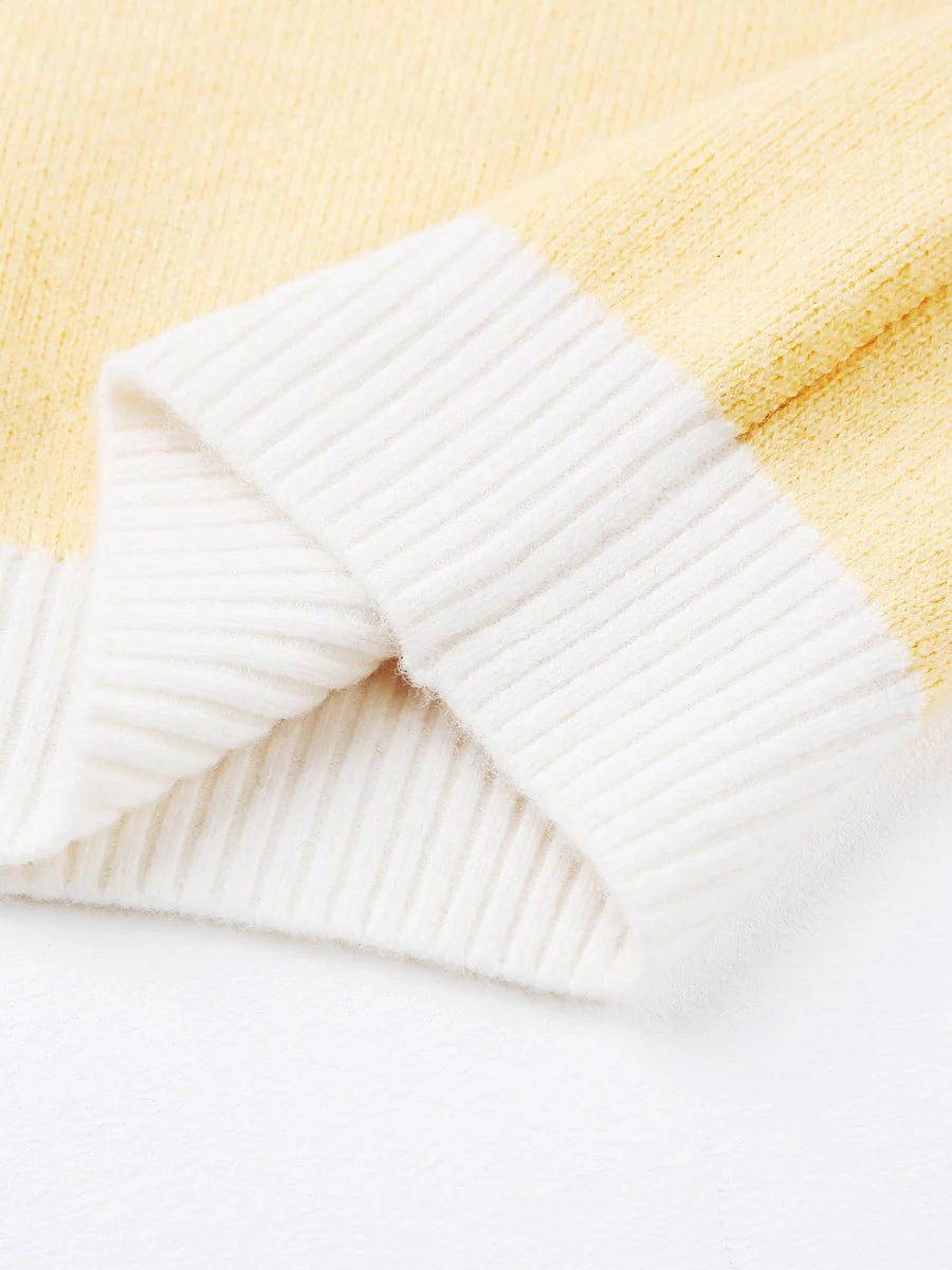 100% Cashmere Kids' Mock Neck Jacquard Sweater