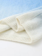 100% Cashmere Gradient Ombre Sweater — Slim Fit, Soft Pastel Fade & Personalized Embroidery