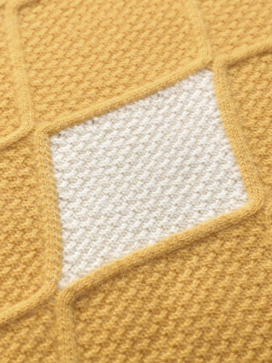 100% Cashmere Women's Sweater — Argyle Intarsia Pattern