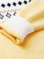 100% Cashmere Kids' Mock Neck Jacquard Sweater