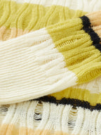 Women's Striped V-Neck 100% Pure Cashmere Sweater - Custom Fit & Embroidery