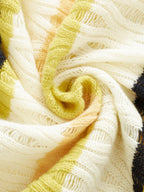 Women's Striped V-Neck 100% Pure Cashmere Sweater - Custom Fit & Embroidery