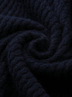 100% Cashmere Women's Mock Neck Sweater — Modern V-Pattern & Relaxed Fit