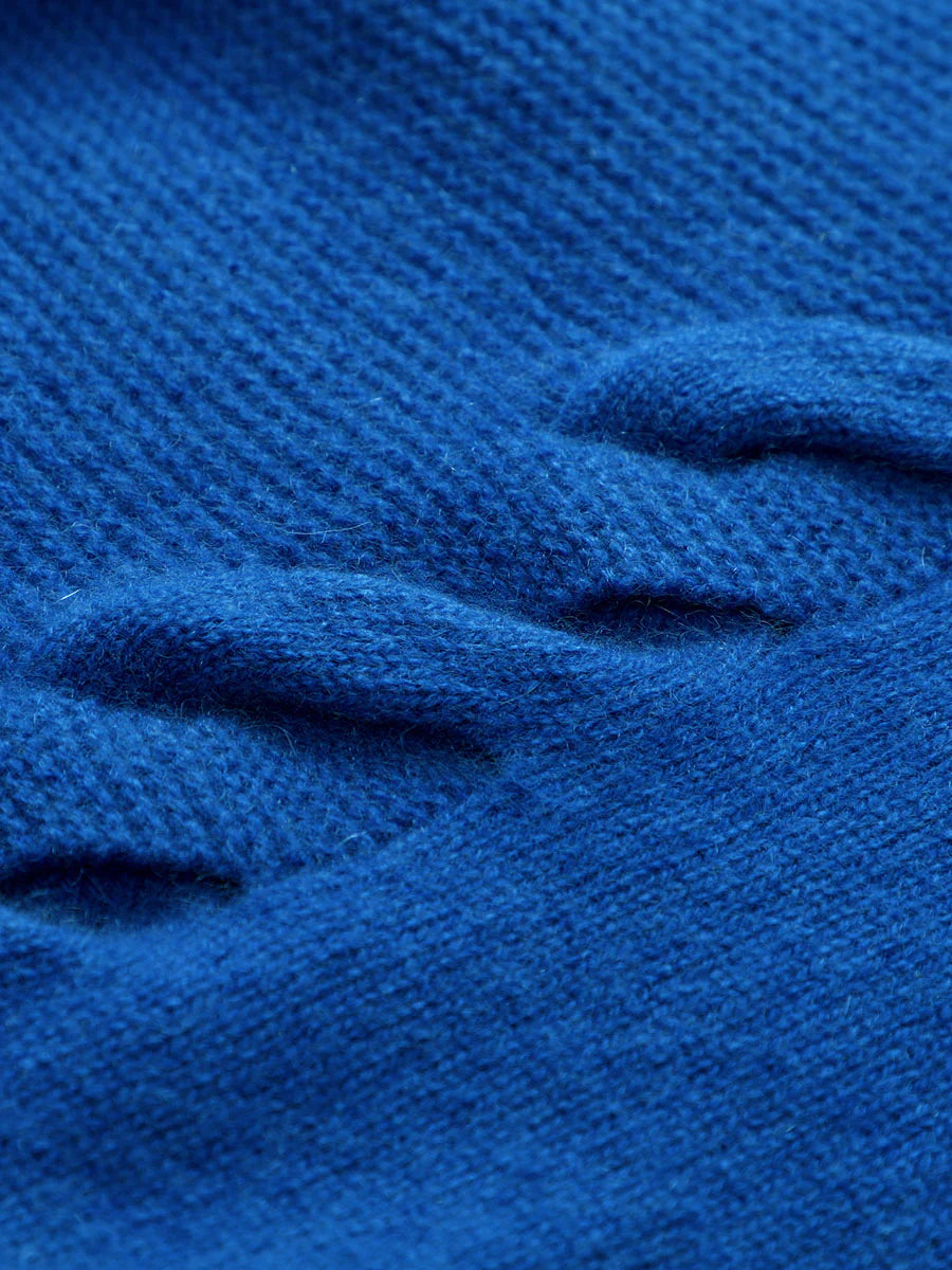 Women's Ribbed Cable Knit 100% Pure Cashmere Sweater - Custom Fit & Embroidery