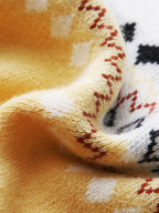 100% Cashmere Kids' Mock Neck Jacquard Sweater