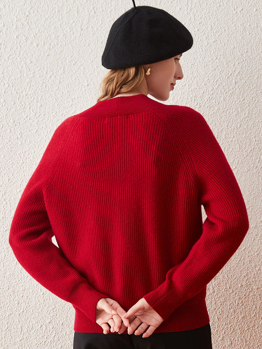 100% Cashmere Women's Rainbow Striped Sweater — Soft & Vibrant Crewneck Style