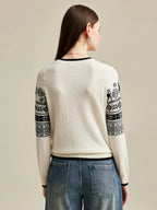 Women's Nordic Reindeer 100% Pure Cashmere Knit Sweater