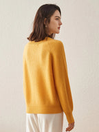 100% Cashmere Women's Rainbow Striped Sweater — Soft & Vibrant Crewneck Style