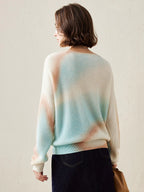 100% Cashmere Women's Gradient Knit Sweater — Soft, Cozy & Modern Design