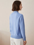 Women's Ribbed Cable Knit 100% Pure Cashmere Sweater - Custom Fit & Embroidery