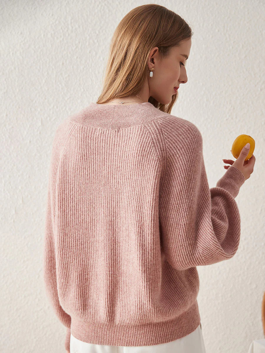 100% Cashmere Women's Rainbow Striped Sweater — Soft & Vibrant Crewneck Style