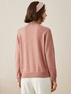 Women's Ribbed Cable Knit 100% Pure Cashmere Sweater - Custom Fit & Embroidery