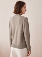 Women's Ribbed Cable Knit 100% Pure Cashmere Sweater - Custom Fit & Embroidery