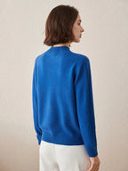 Women's Ribbed Cable Knit 100% Pure Cashmere Sweater - Custom Fit & Embroidery