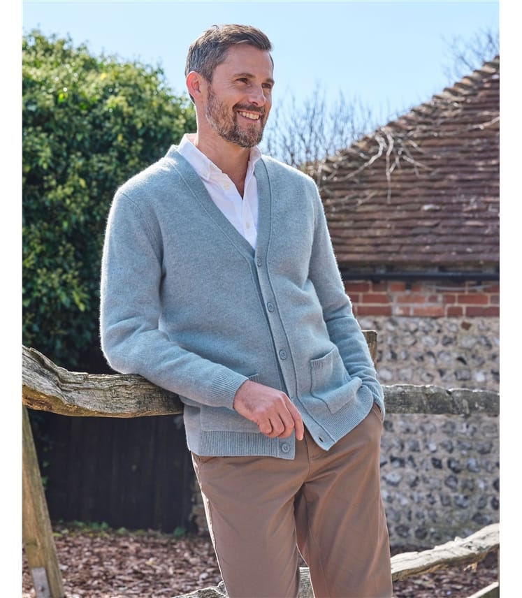 Mens Cashmere V Neck Cardigan