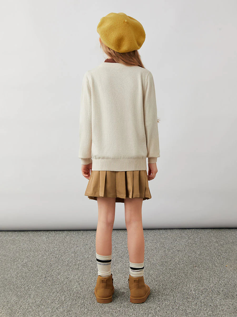 100% Cashmere Kids' Colorful Buttons Sweater