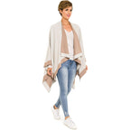 Women's Shawl Wrap Poncho Ruana Cape Cardigan Sweater Open Front for Fall Winter