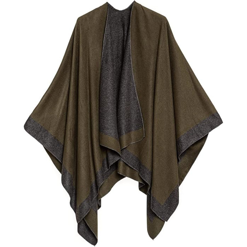 Women's Shawl Wrap Poncho Ruana Cape Cardigan Sweater Open Front for Fall Winter