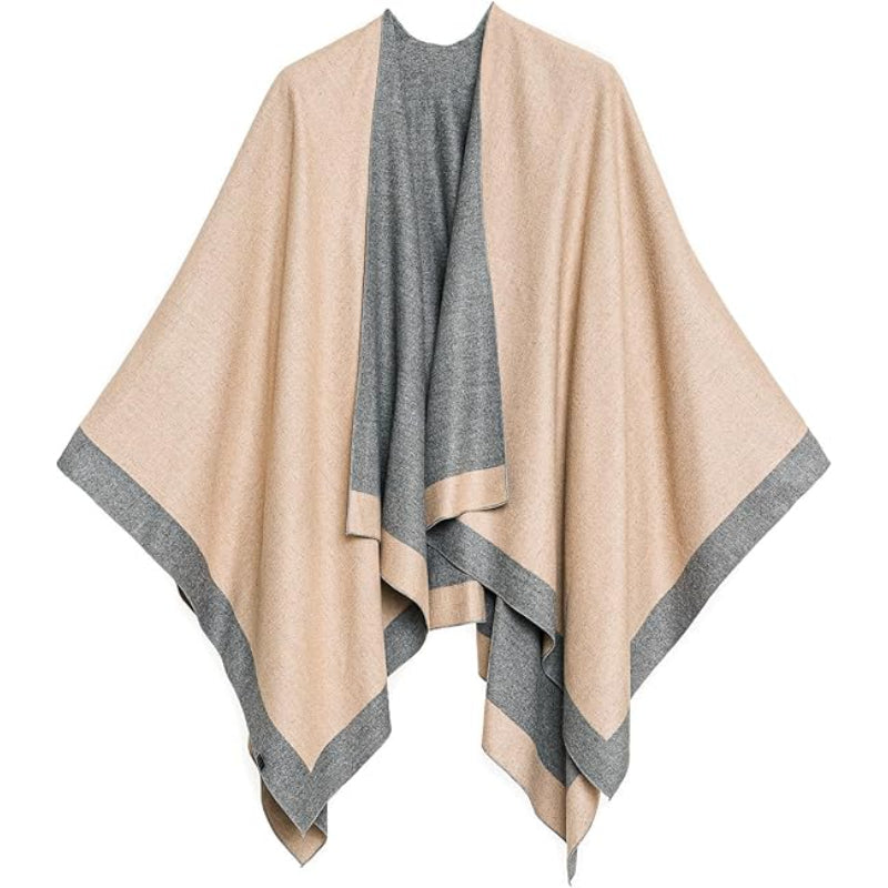 Women's Shawl Wrap Poncho Ruana Cape Cardigan Sweater Open Front for Fall Winter