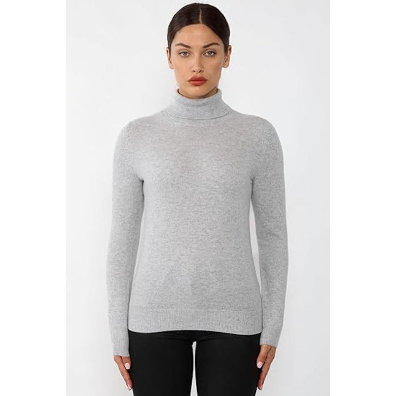 Women's 100% Pure Cashmere Long Sleeve Pullover Turtleneck Sweater