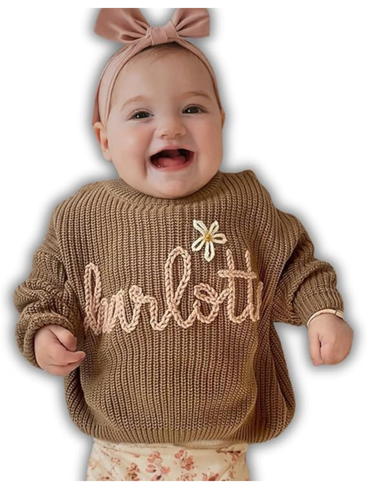 Made-to-Order 100% Cashmere Hand-Embroidered Name Jumper — Luxury Kids Sweater
