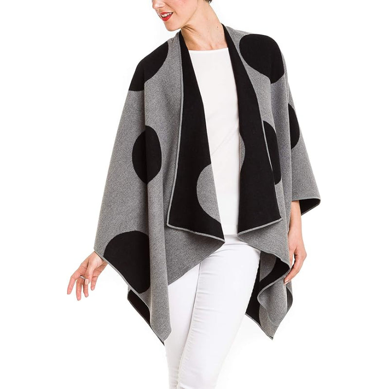 Women's Shawl Wrap Poncho Ruana Cape Cardigan Sweater Open Front for Fall Winter