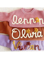 Made-to-Order 100% Cashmere Hand-Embroidered Name Jumper — Luxury Kids Sweater